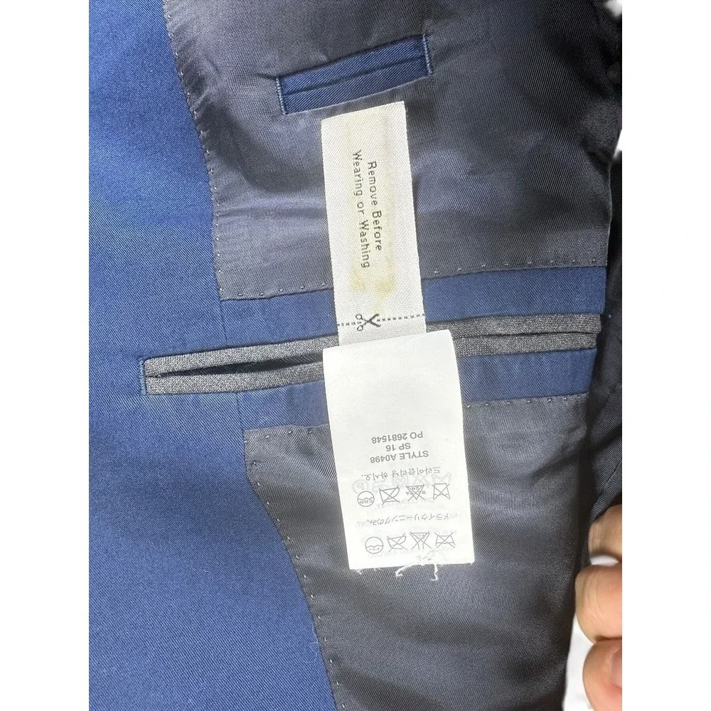 J Crew Ludlow Blazer Mens 40R Blue Italian Cotton Sport Coat LARUSMANI‎ Fabric